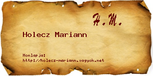 Holecz Mariann névjegykártya