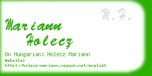 mariann holecz business card